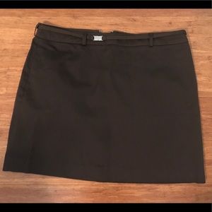 Brown, belted skirt